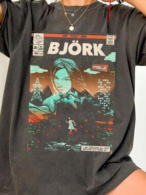 Bjork Comic Book Shirt, Vintage Unisex Bjork Logo Tee